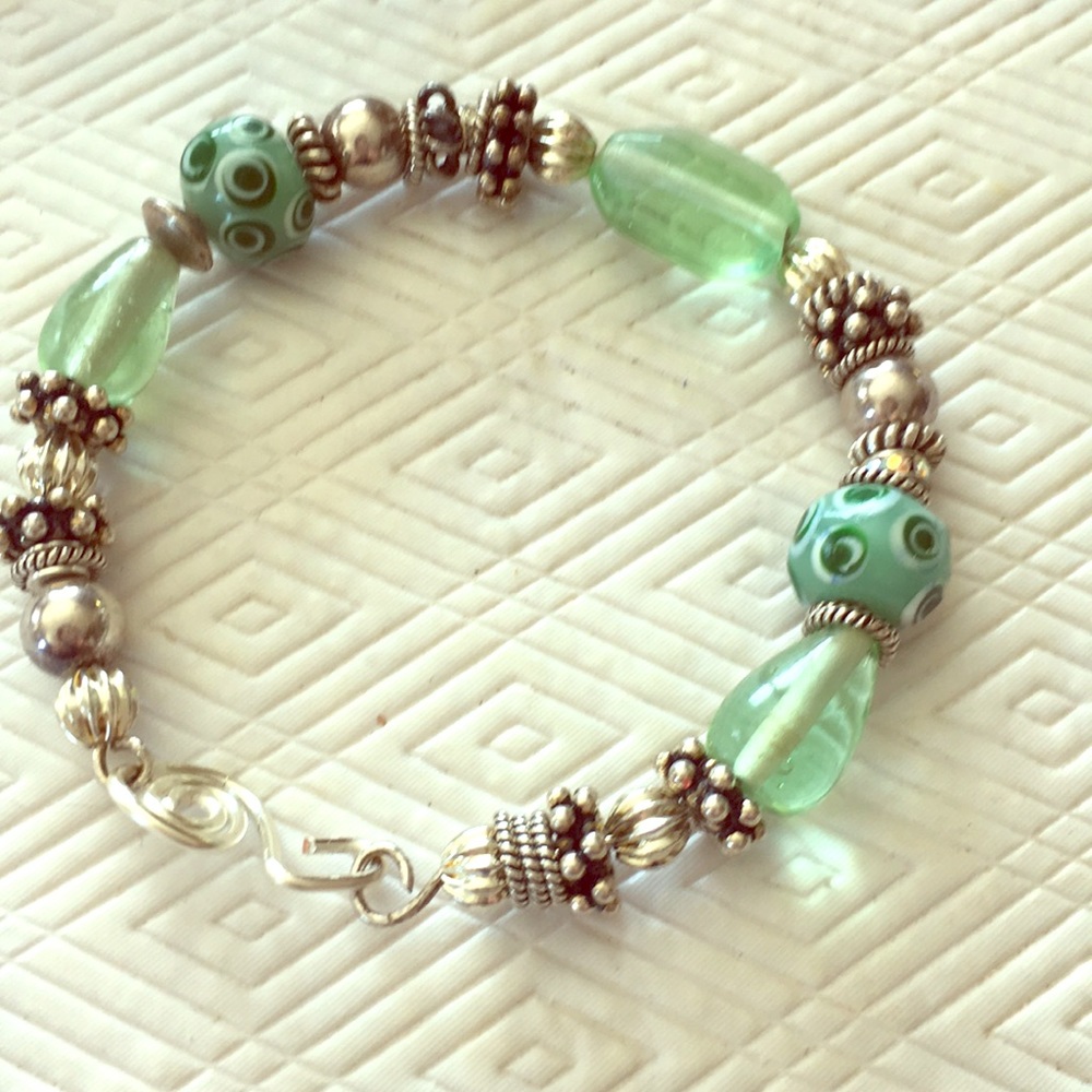 *SOLD*. Handcrafted bangle bracelet with silver